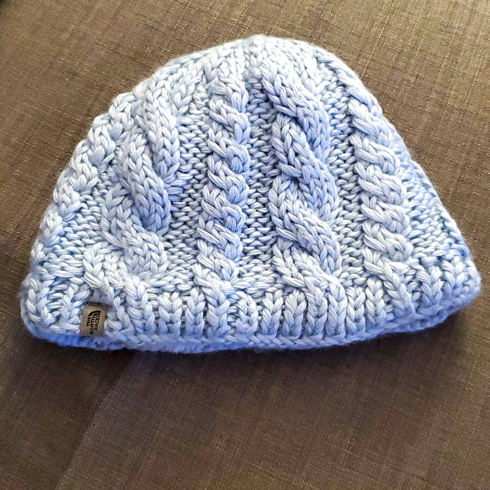 Blue North face Cable-knit beanie